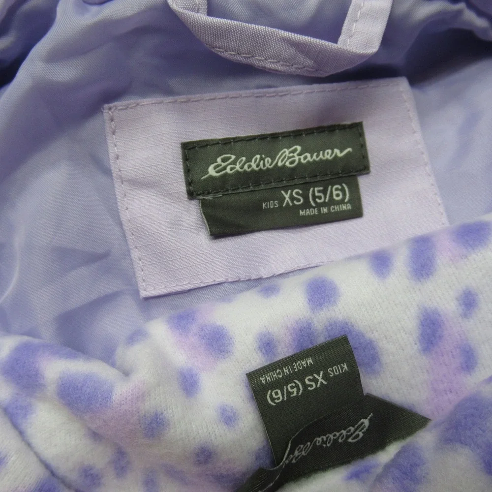 Eddie Bauer Jacket Kids XS 5/6 Purple Hooded Waterproof Removable Liner 3in1 NEW - Picture 12 of 14